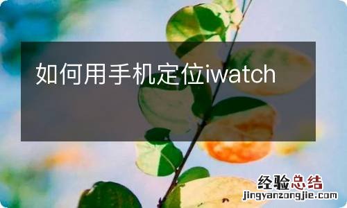 如何用手机定位iwatch