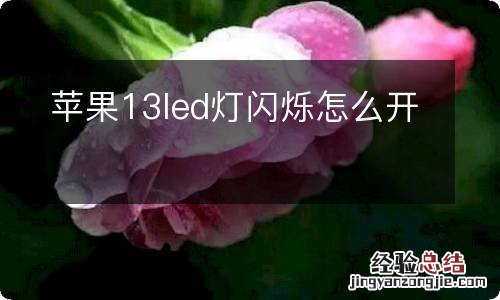 苹果13led灯闪烁怎么开