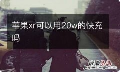 苹果xr可以用20w的快充吗