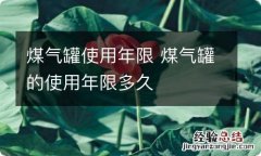 煤气罐使用年限 煤气罐的使用年限多久