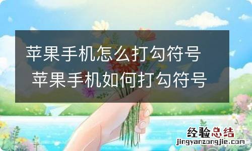 苹果手机怎么打勾符号 苹果手机如何打勾符号