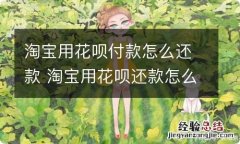 淘宝用花呗付款怎么还款 淘宝用花呗还款怎么看