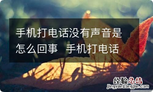 手机打电话没有声音是怎么回事手机打电话没有声音是怎么回事