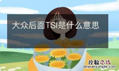 大众后面TSI是什么意思