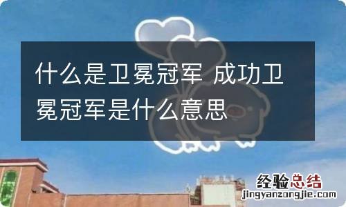 什么是卫冕冠军 成功卫冕冠军是什么意思