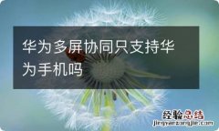 华为多屏协同只支持华为手机吗