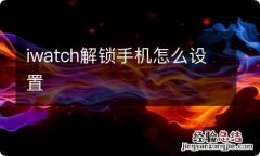 iwatch解锁手机怎么设置