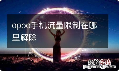 oppo手机流量限制在哪里解除