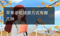 苹果手机锁屏方式有哪几种