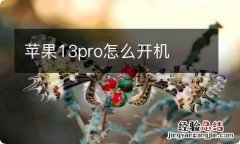 苹果13pro怎么开机