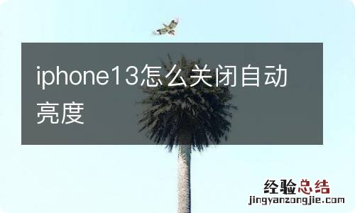 iphone13怎么关闭自动亮度