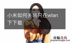 小米如何关闭只在wlan下下载