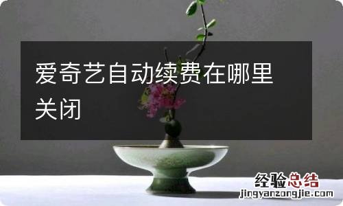 爱奇艺自动续费在哪里关闭