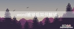 word被锁后如何解锁 被锁住的word怎么解锁