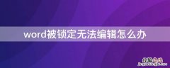 word显示被锁定无法编辑怎么办 word被锁定无法编辑怎么办