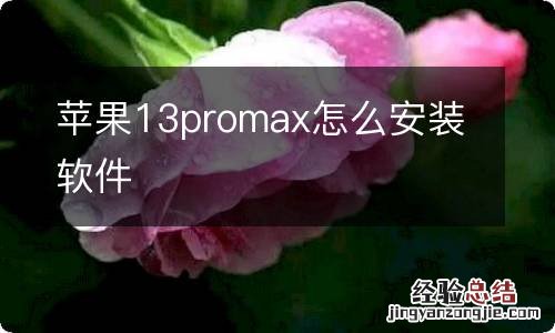 苹果13promax怎么安装软件