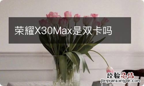 荣耀X30Max是双卡吗