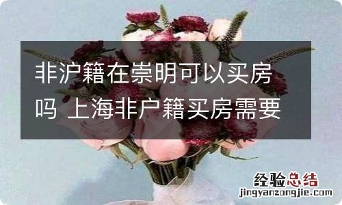 非沪籍在崇明可以买房吗 上海非户籍买房需要什么条件