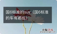 国6标准的车有哪些 国6标准的suv