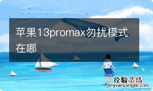 苹果13promax勿扰模式在哪