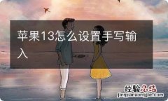 苹果13怎么设置手写输入