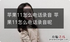 苹果11怎么电话录音 苹果11怎么电话录音呢