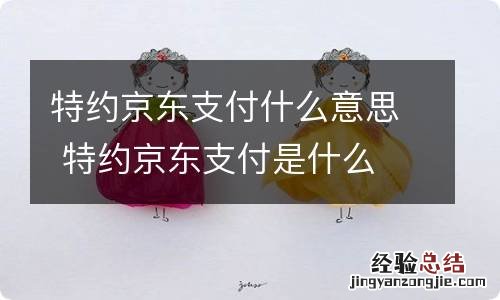 特约京东支付什么意思 特约京东支付是什么