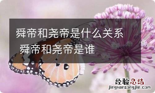舜帝和尧帝是什么关系 舜帝和尧帝是谁