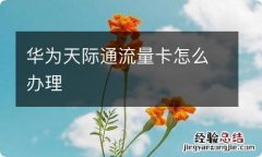 华为天际通流量卡怎么办理