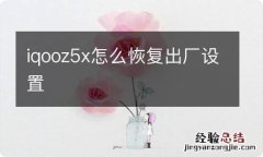 iqooz5x怎么恢复出厂设置