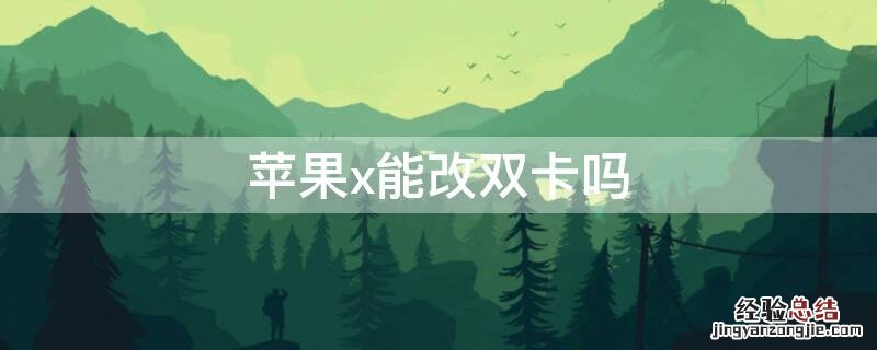 iphonex能否改双卡 iPhonex能改双卡吗