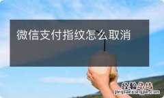 微信支付指纹怎么取消