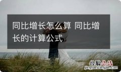 同比增长怎么算 同比增长的计算公式