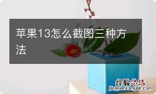 苹果13怎么截图三种方法