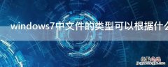 windows7中文件的类型可以根据什么来识别