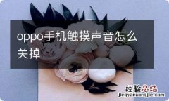 oppo手机触摸声音怎么关掉