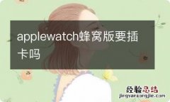 applewatch蜂窝版要插卡吗