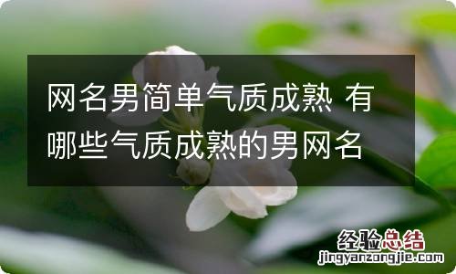 网名男简单气质成熟 有哪些气质成熟的男网名