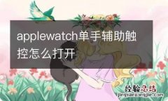 applewatch单手辅助触控怎么打开