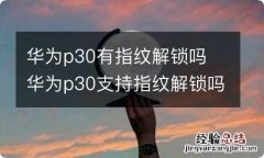 华为p30有指纹解锁吗 华为p30支持指纹解锁吗