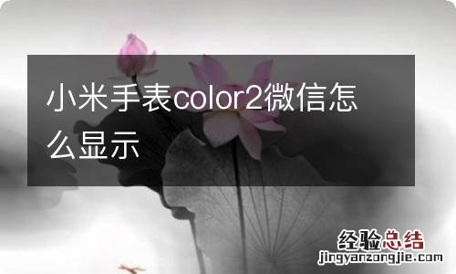 小米手表color2微信怎么显示