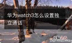 华为watch3怎么设置独立通话