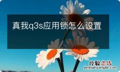 真我q3s应用锁怎么设置