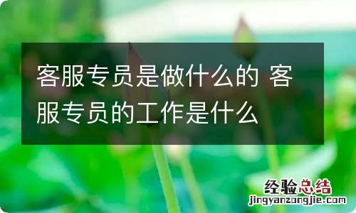 客服专员是做什么的 客服专员的工作是什么
