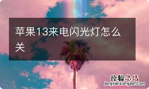 苹果13来电闪光灯怎么关