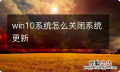 win10系统怎么关闭系统更新