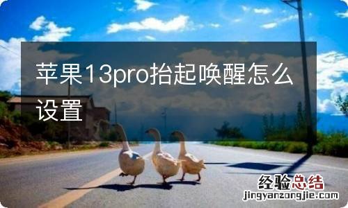 苹果13pro抬起唤醒怎么设置