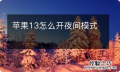 苹果13怎么开夜间模式