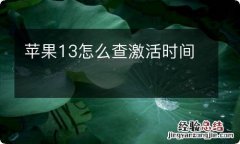 苹果13怎么查激活时间