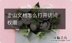 金山文档怎么打开访问权限